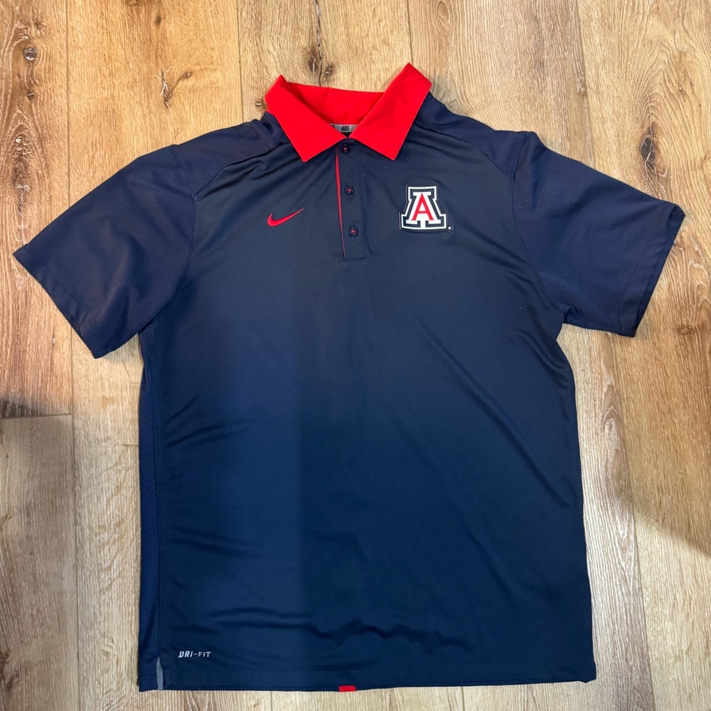 Nike Men's Arizona Dark Blue Polo with Red Accents